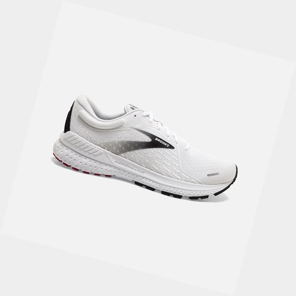 Men's Brooks Adrenaline GTS 21 Road Running Shoes White / Black / Red | 2986WEBNK