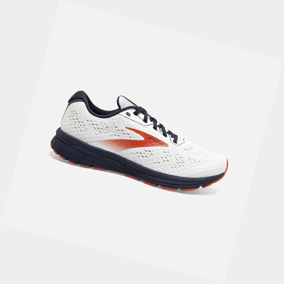 Men's Brooks Anthem 4 Road Running Shoes White / Navy / Red Clay | 3086QTEUL