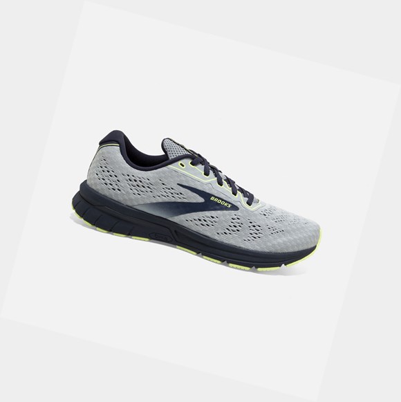 Men's Brooks Anthem 4 Road Running Shoes Quarry / Navy / Sunny Lime | 7019TAVUS