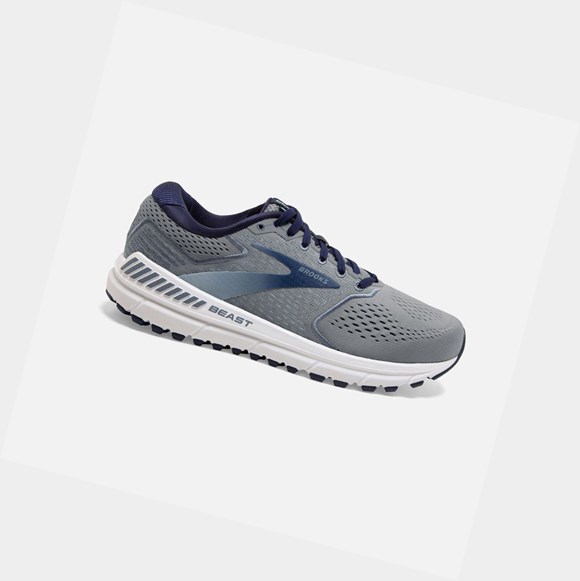 Men's Brooks Beast '20 Road Running Shoes Blue / Grey / Poseidon | 6078MRTKA