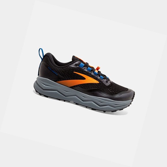 Men's Brooks Caldera 5 Trail Shoes Black / Orange / Blue | 6048BGQUK