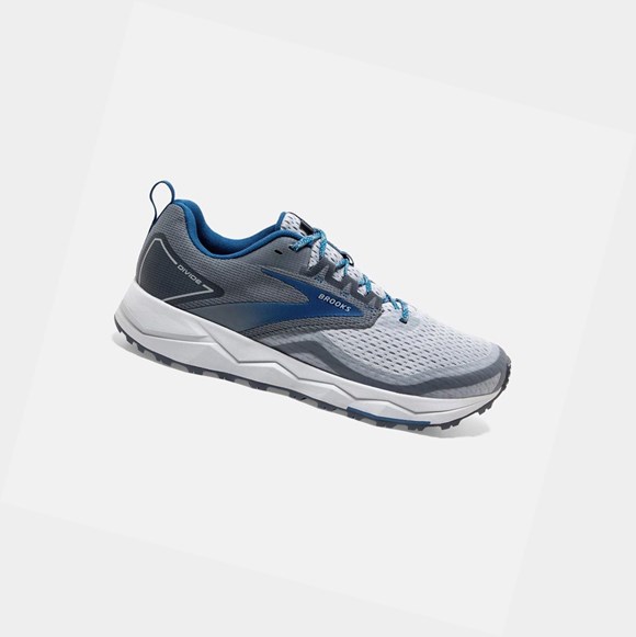 Men's Brooks Divide 2 Trail Shoes Quarry / Grey / Dark Blue | 3104PQJEV