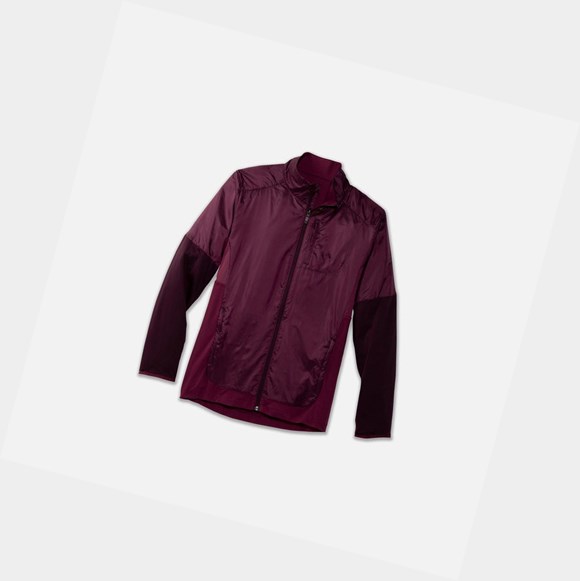 Men's Brooks Fusion Hybrid Outerwear Sangria / Merlot | 0813HUOEB