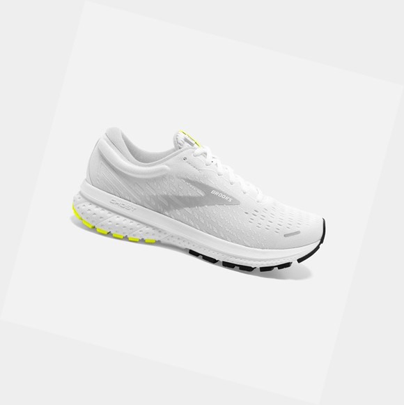 Men's Brooks Ghost 13 Road Running Shoes White / Nightlife | 5469MBODL