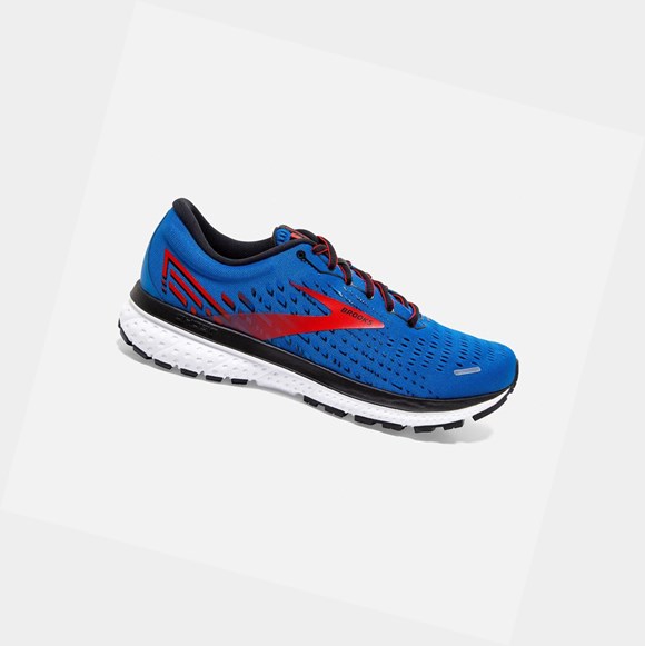 Men's Brooks Ghost 13 Road Running Shoes Blue / Red / White | 8469WZCUT