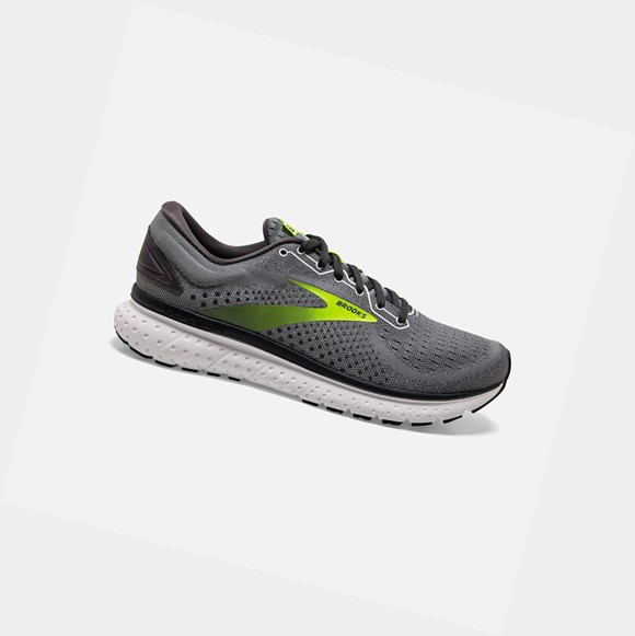 Men's Brooks Glycerin 18 Road Running Shoes Primer Grey / Ebony / Nightlife | 6084PJRCM