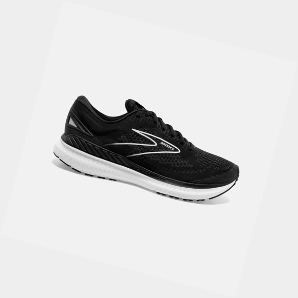 Men's Brooks Glycerin GTS 19 Road Running Shoes Black / White | 5314QSRBH