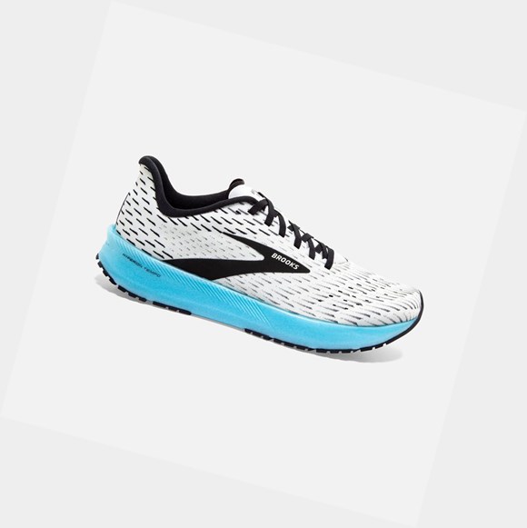 Men's Brooks Hyperion Tempo Road Running Shoes White / Black / Iced Aqua | 1920IFETM