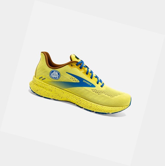 Men's Brooks Launch 8 Road Running Shoes Golden Kiwi / Pale Banana / Victoria Blue | 4013UYXQP