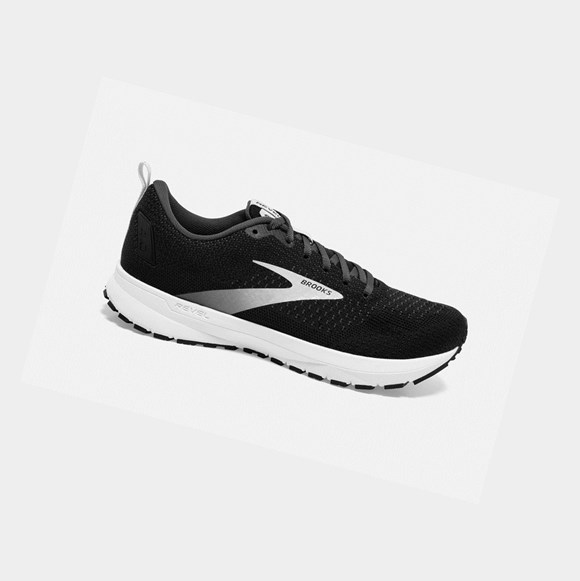 Men's Brooks Revel 4 Road Running Shoes Black / Oyster / Silver | 8926KWOCB