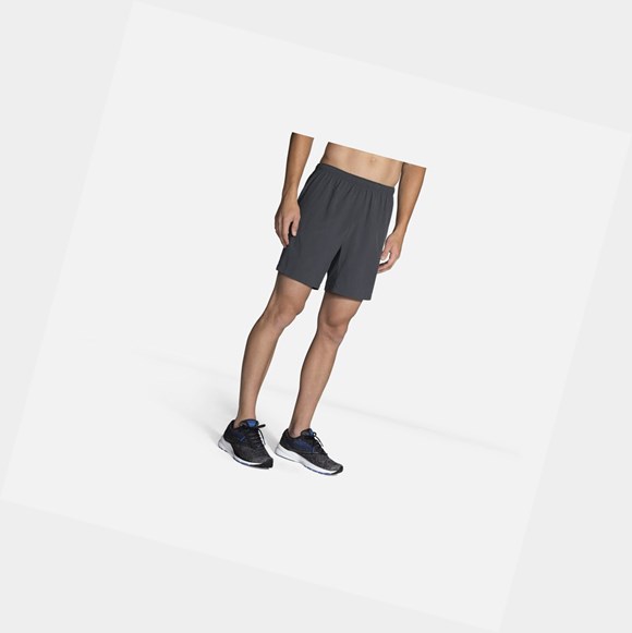 Men's Brooks Sherpa 7" 2-in-1 Bottoms Asphalt | 5710VHTFO