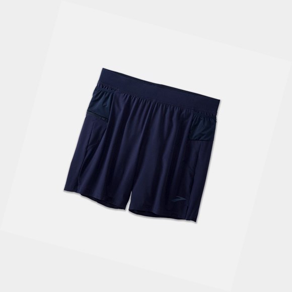 Men's Brooks Sherpa 7" 2-in-1 Bottoms Navy | 8956HCZGV