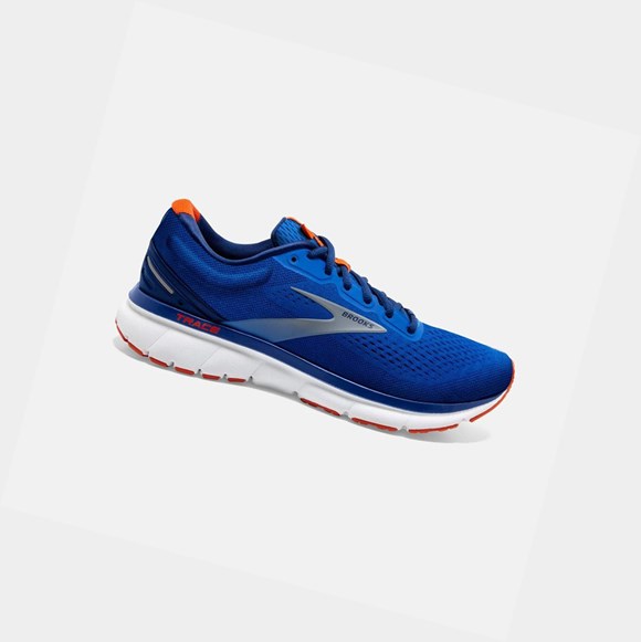 Men's Brooks Trace Road Running Shoes Blue / Navy / Orange | 6251SPYBJ