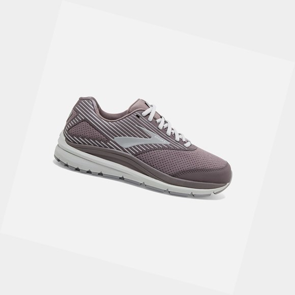 Women's Brooks Addiction Walker Suede Walking Shoes Shark / Alloy / Oyster | 7539IOJBX