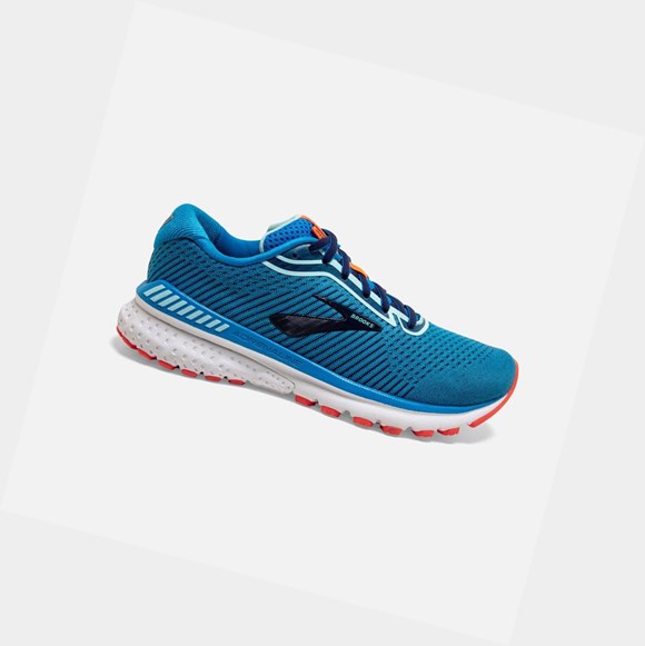 Women's Brooks Adrenaline GTS 20 Road Running Shoes Blue / Navy / Coral | 1230WQEMH