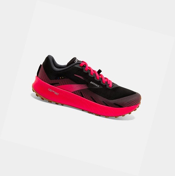 Women's Brooks Catamount Trail Shoes Black / Pink | 3462XROYL