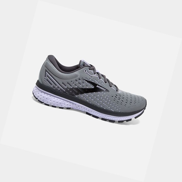 Women's Brooks Ghost 13 Road Running Shoes Grey / Blackened Pearl / Purple | 3627SCOJI