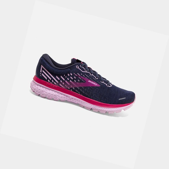 Women's Brooks Ghost 13 Road Running Shoes Peacoat / Lilac / Raspberry | 8520QUVIC