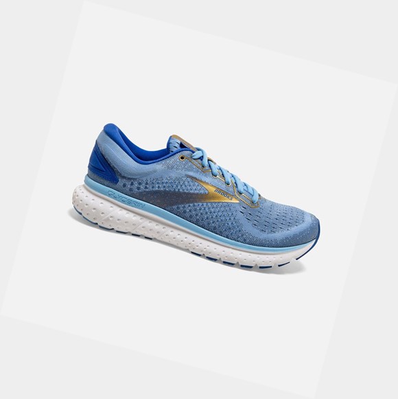 Women's Brooks Glycerin 18 Road Running Shoes Cornflower / Blue / Gold | 2145UDNIZ