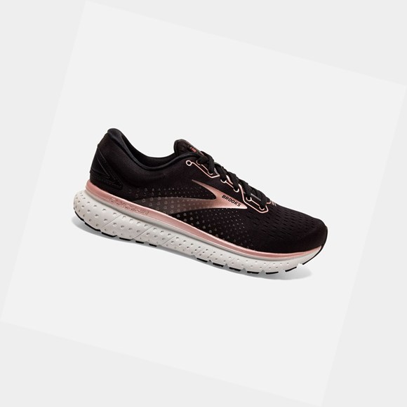 Women's Brooks Glycerin 18 Road Running Shoes Black / Rose Gold / Grey | 6073CSOLV