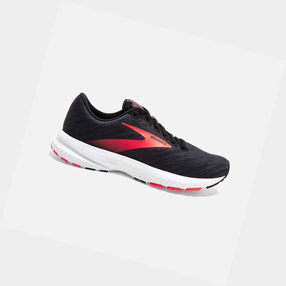 Women's Brooks Launch 7 Road Running Shoes Ebony / Black / Coral | 7439EAZIO