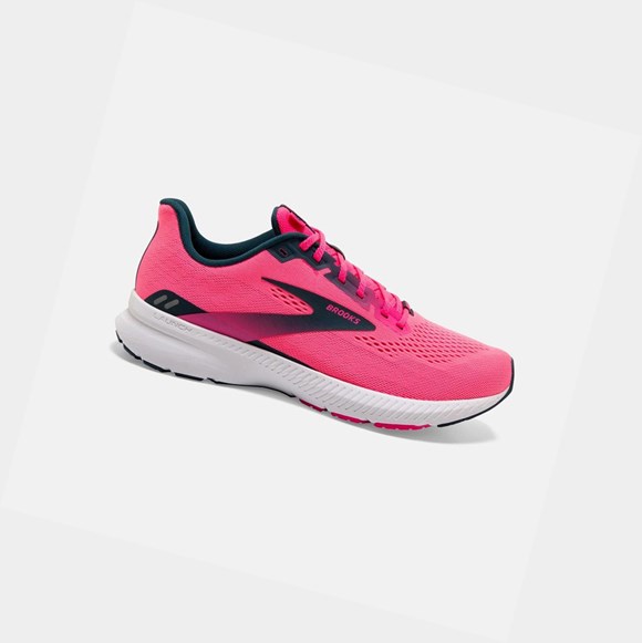 Women's Brooks Launch 8 Road Running Shoes Pink / Raspberry / Navy | 3927CVSQY