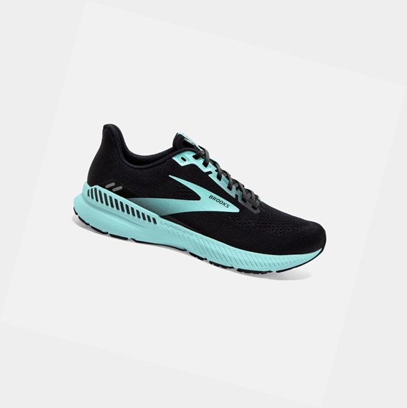 Women's Brooks Launch GTS 8 Road Running Shoes Black / Ebony / Blue Tint | 6085BJEWG