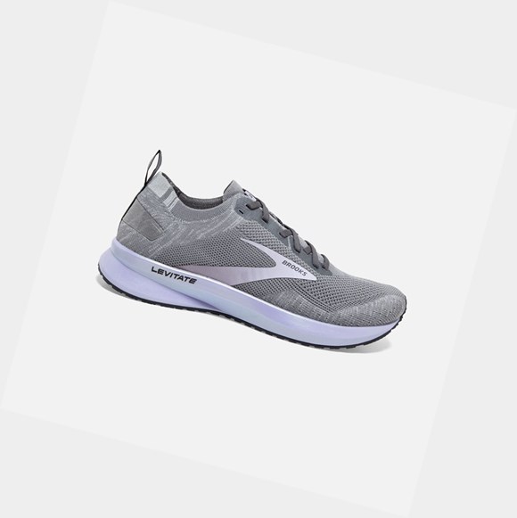 Women's Brooks Levitate 4 Road Running Shoes Grey / Blackened Pearl / Purple | 1742LMQUA