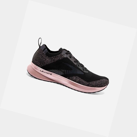 Women's Brooks Levitate 4 Road Running Shoes Black / Ebony / Rose Gold | 5410YTFZW