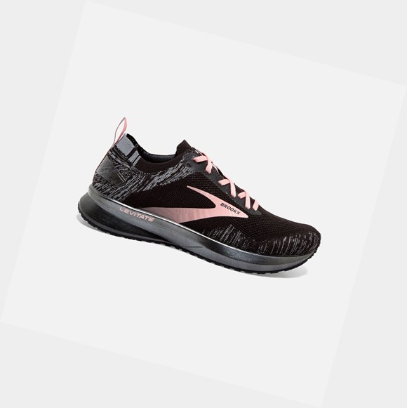 Women's Brooks Levitate 4 Road Running Shoes Black / Grey / Coral Cloud | 8473LWCSB