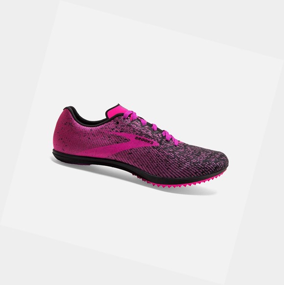 Women's Brooks Mach 19 Spikeless Trainers Black / Hollyhock / Pink | 1938ZIQXO