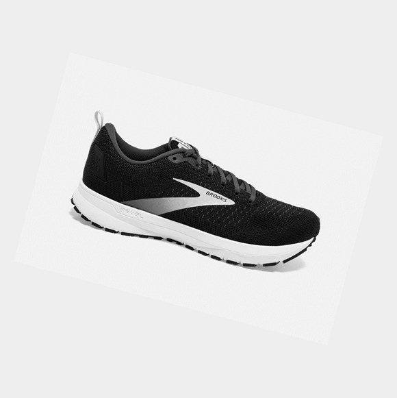 Women's Brooks Revel 4 Road Running Shoes Black / Oyster / Silver | 8967SNLRU