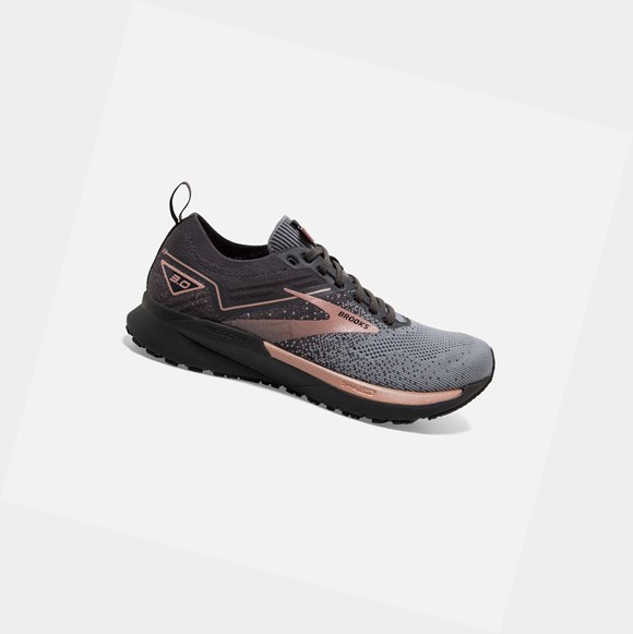 Women's Brooks Ricochet 3 Road Running Shoes Grey / Black / Rose Gold | 1752QOMJW