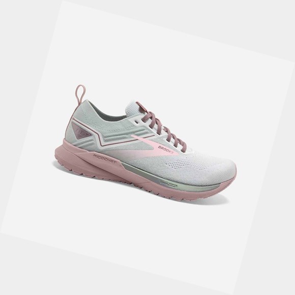 Women's Brooks Ricochet 3 Road Running Shoes White / Ice / Primrose Pink | 2903NVILA