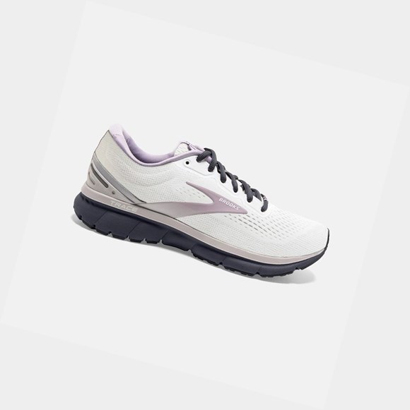 Women's Brooks Trace Road Running Shoes White / Grey / Ombre Blue | 2465OIURH