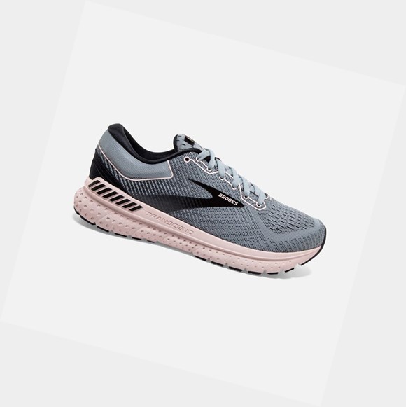 Women's Brooks Transcend 7 Road Running Shoes Grey / Black / Hushed Violet | 6927RNHJE