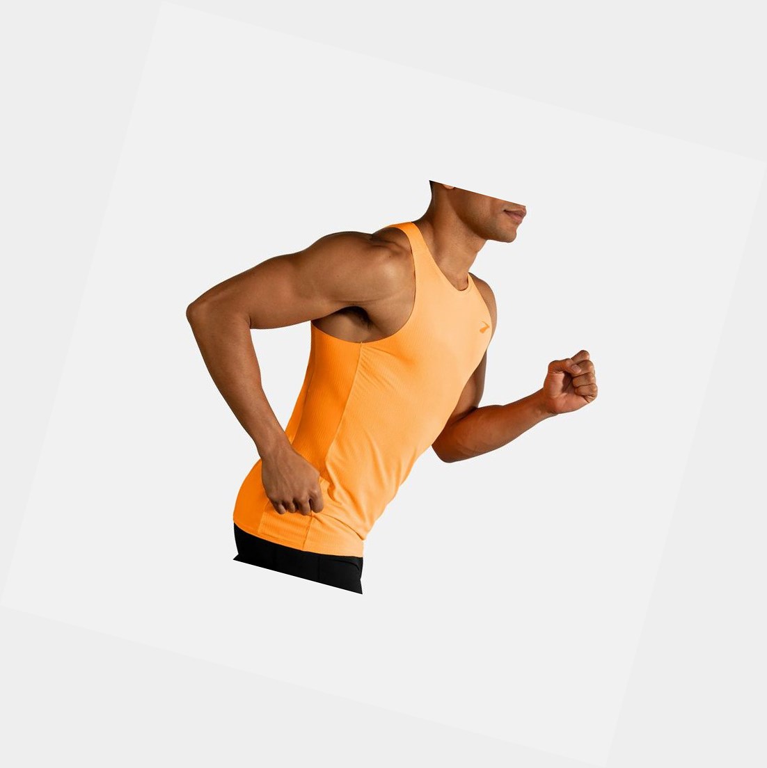 Men's Brooks Atmosphere Singlet Tops Fluoro Orange | 3027DGTPU