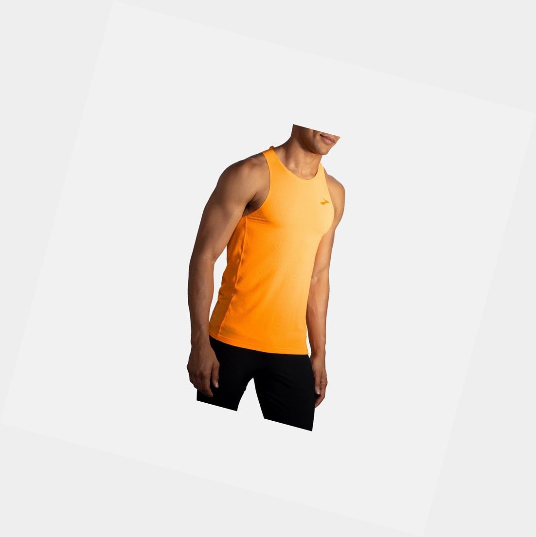 Men's Brooks Atmosphere Singlet Tops Fluoro Orange | 3027DGTPU