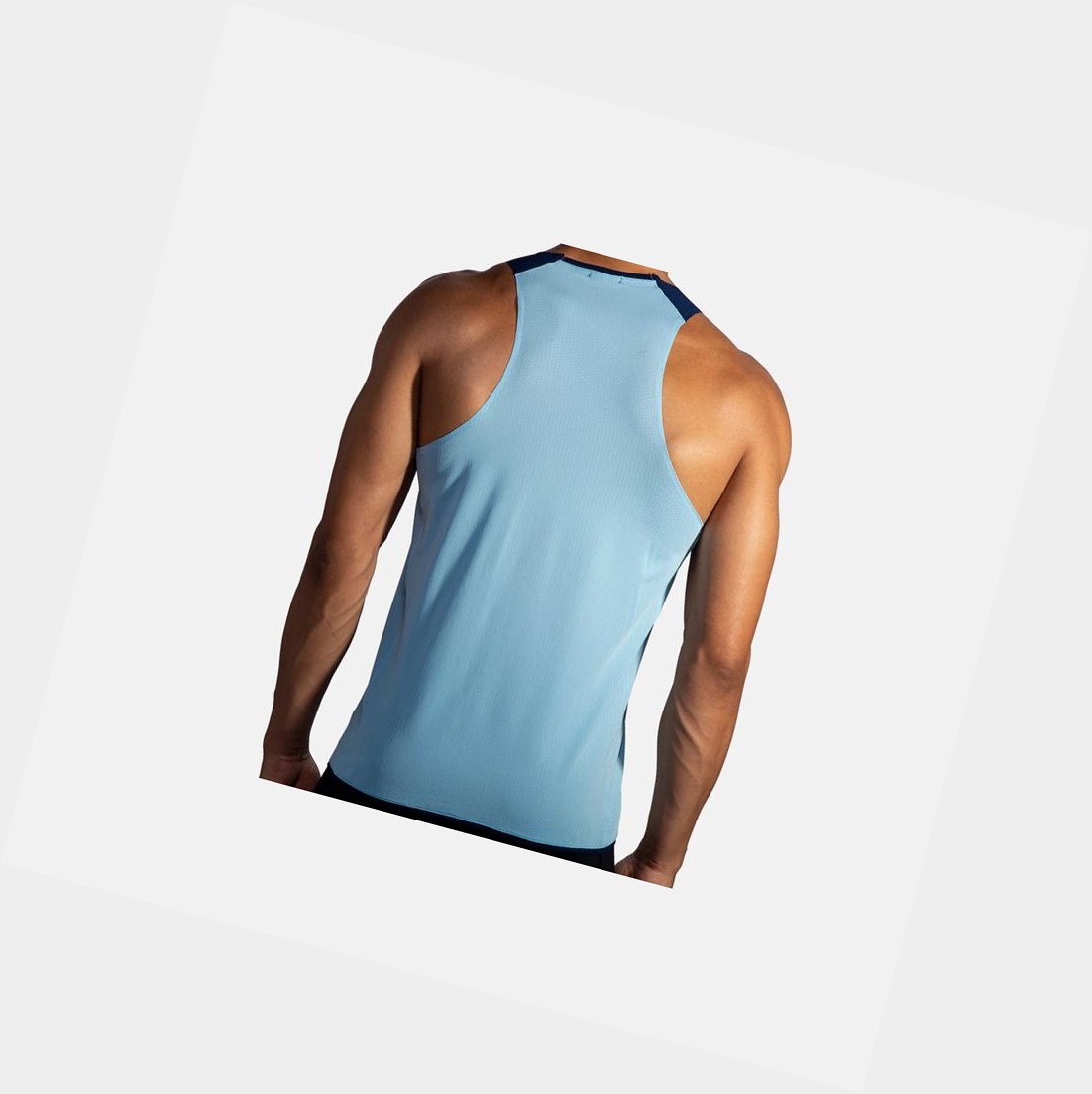 Men's Brooks Atmosphere Singlet Tops Pool / Navy | 0376JXMEQ