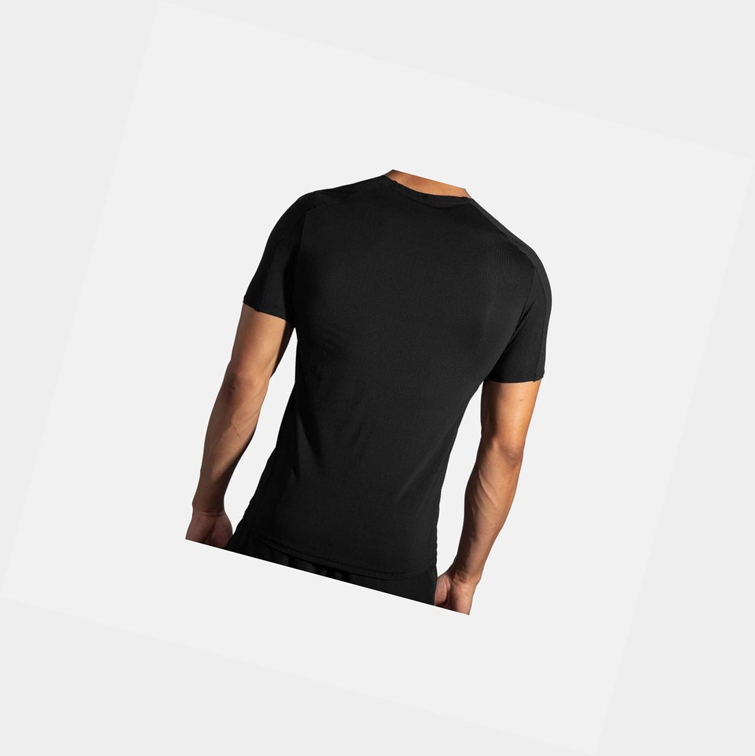 Men's Brooks Atmosphere Sleeve Tops Black | 7235RPVTL