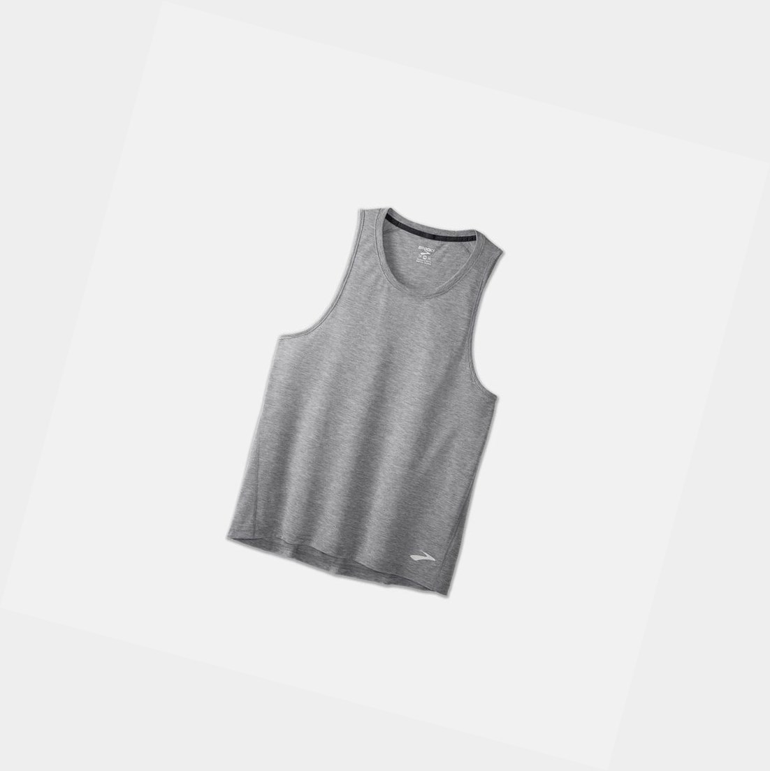 Men\'s Brooks Distance Tank Tops Heather Ash | 4370KMFRZ