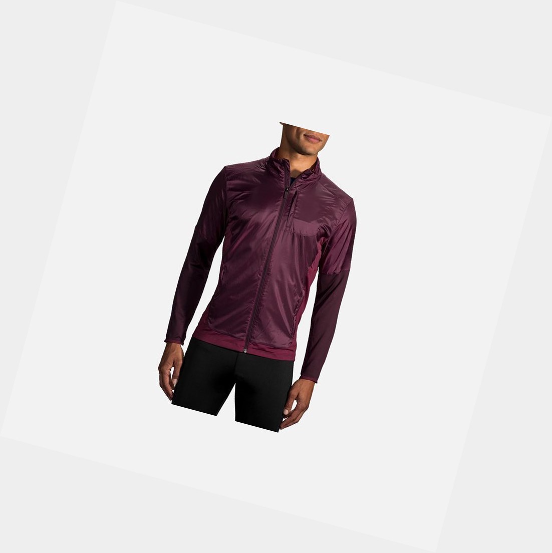 Men's Brooks Fusion Hybrid Outerwear Sangria / Merlot | 0813HUOEB