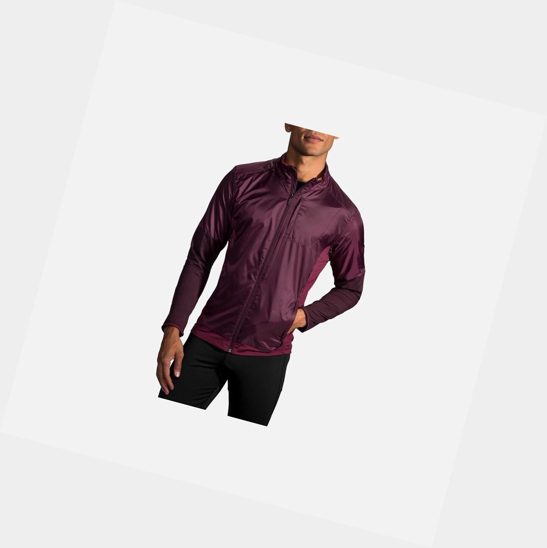 Men's Brooks Fusion Hybrid Outerwear Sangria / Merlot | 0813HUOEB