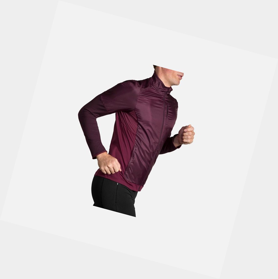 Men's Brooks Fusion Hybrid Outerwear Sangria / Merlot | 0813HUOEB