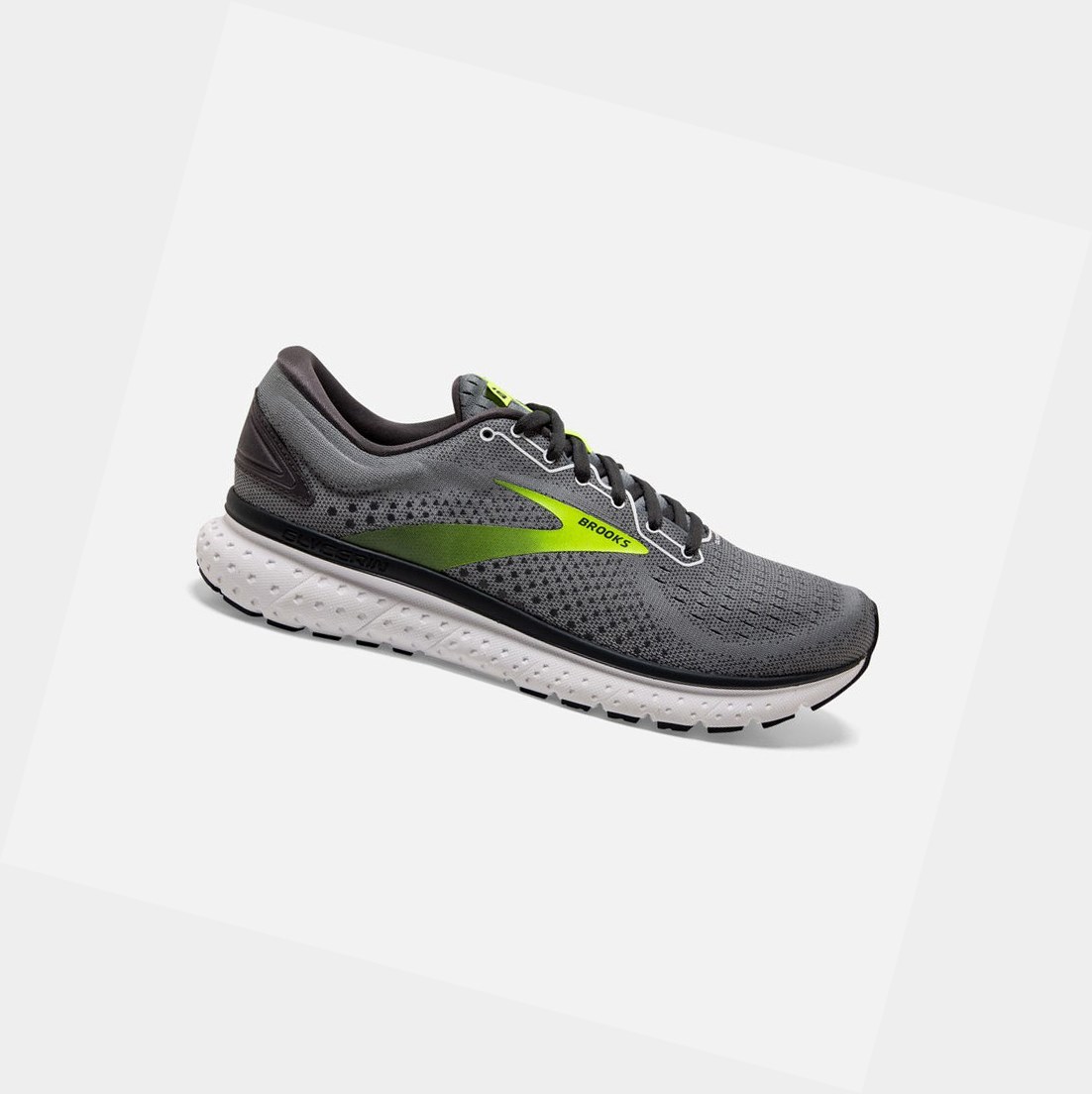 Men\'s Brooks Glycerin 18 Road Running Shoes Primer Grey / Ebony / Nightlife | 6084PJRCM