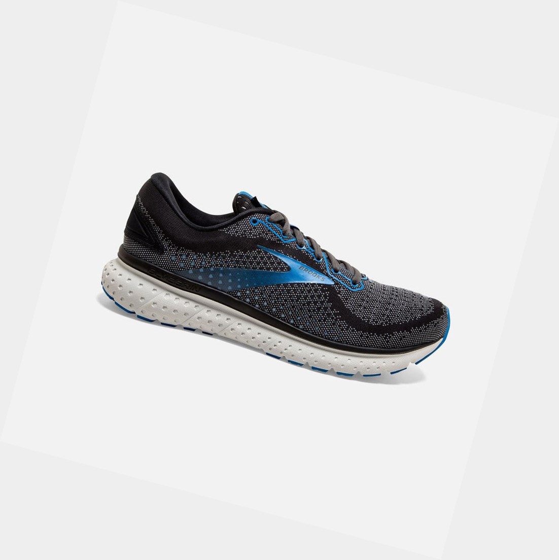 Men\'s Brooks Glycerin 18 Road Running Shoes Black / Ebony / Blue | 8769KRQUS