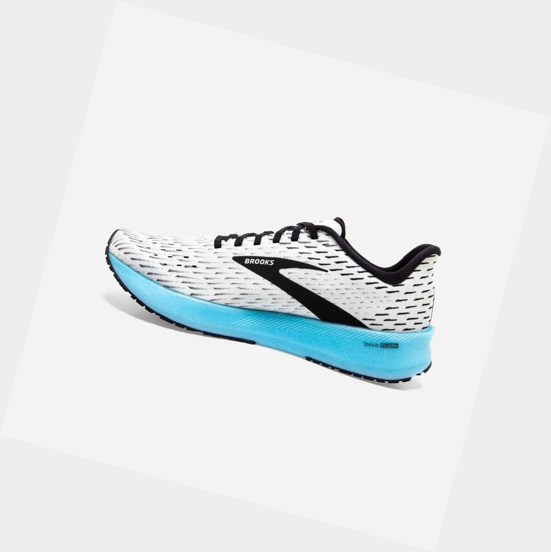 Men's Brooks Hyperion Tempo Road Running Shoes White / Black / Iced Aqua | 1920IFETM