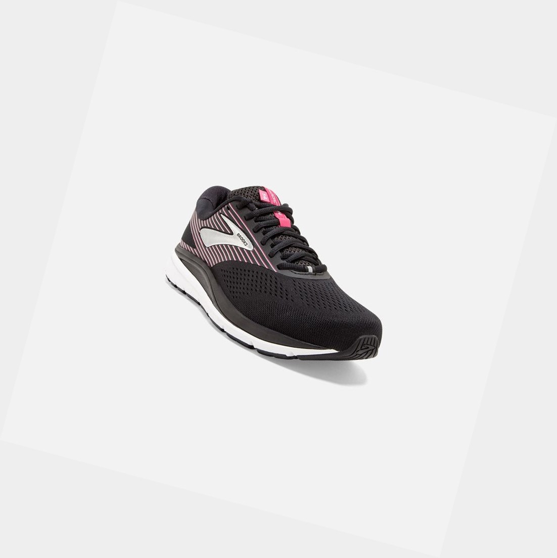 Women's Brooks Addiction 14 Road Running Shoes Black / Hot Pink / Silver | 6984VZTQO