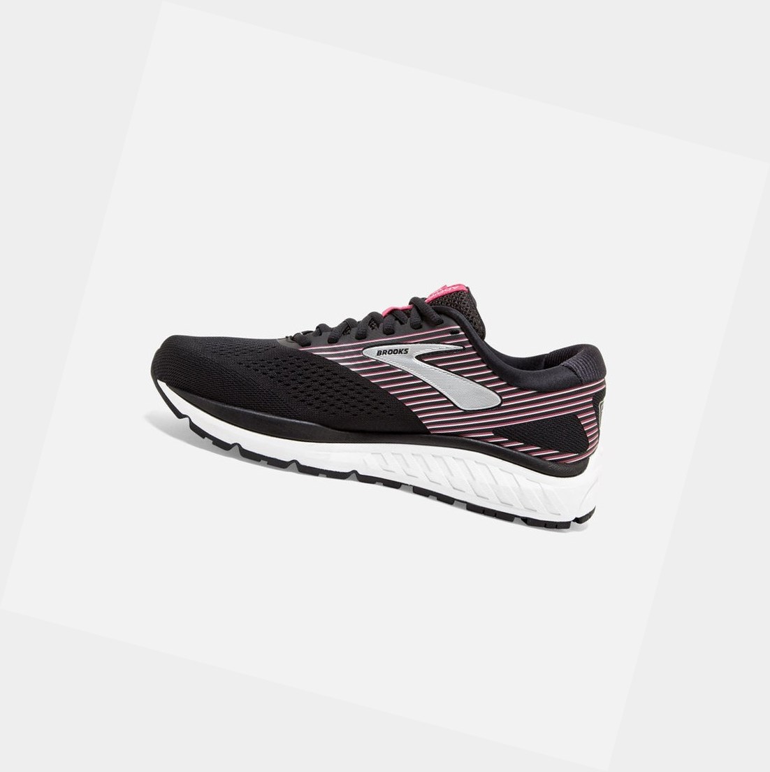 Women's Brooks Addiction 14 Road Running Shoes Black / Hot Pink / Silver | 6984VZTQO