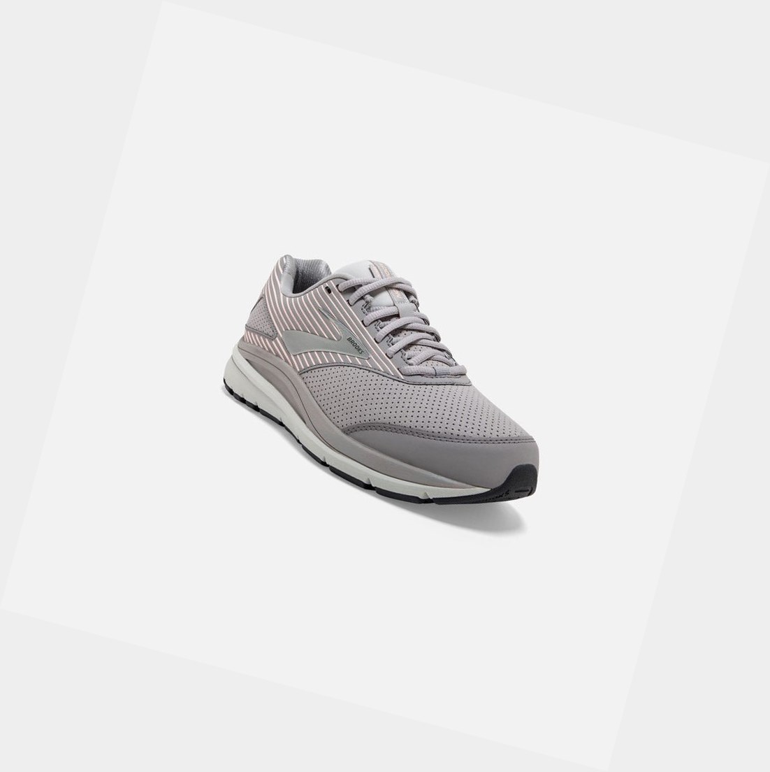 Women's Brooks Addiction Walker Suede Walking Shoes Alloy / Oyster / Peach | 4056LTEHK